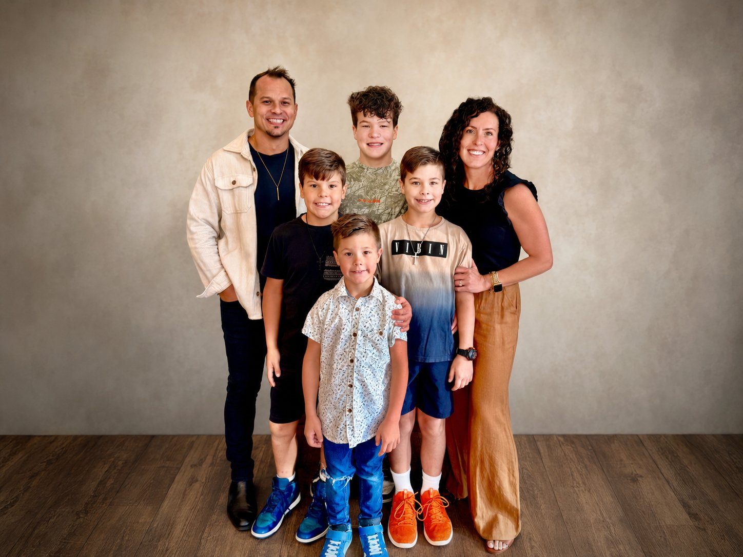Scott and Kahli with their four sons